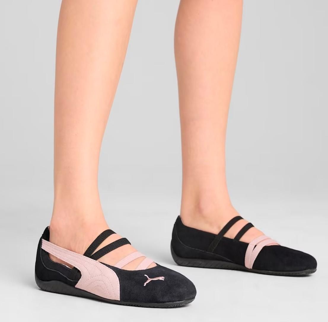 Puma Speedcat Ballet Black Mauve Mist shoes, Stylish Puma women's shoes, Comfortable ballet sneakers.